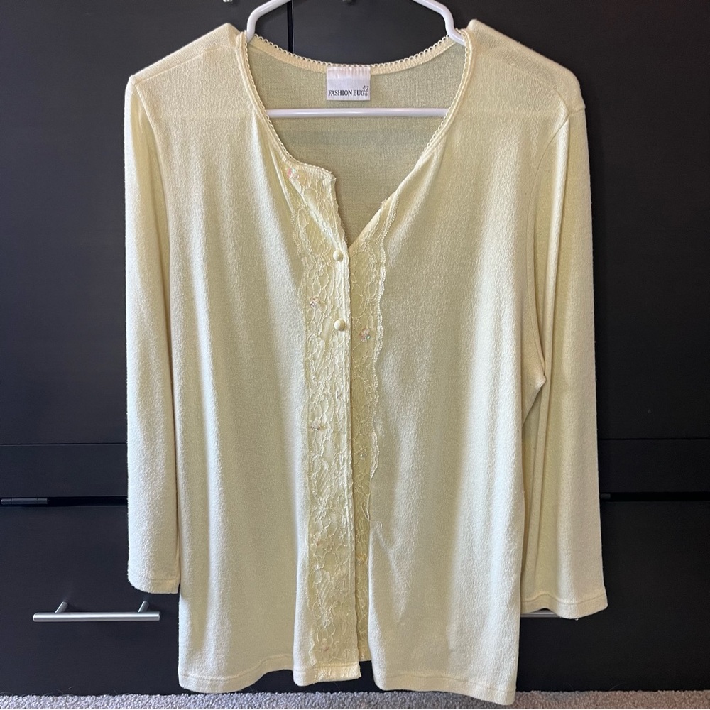 Yellow Lace Cardigan/Sweater